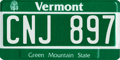 VT license plate CNJ897