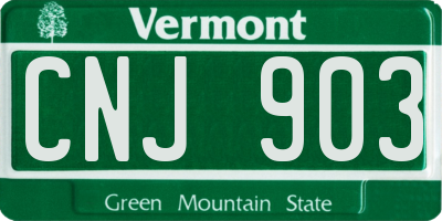 VT license plate CNJ903