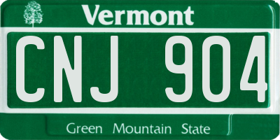 VT license plate CNJ904