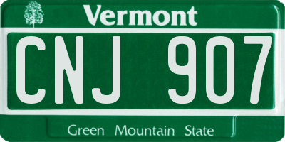 VT license plate CNJ907