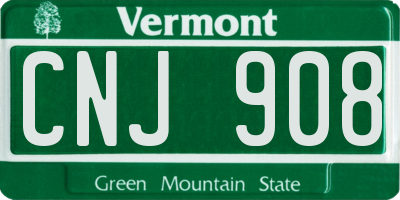 VT license plate CNJ908