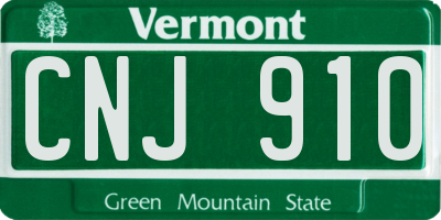 VT license plate CNJ910