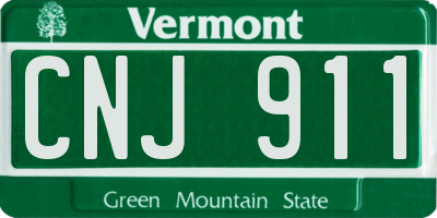 VT license plate CNJ911