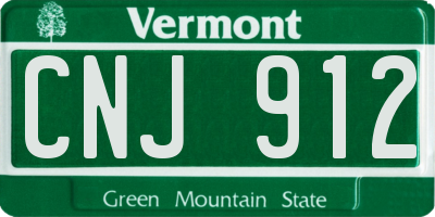VT license plate CNJ912