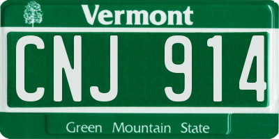 VT license plate CNJ914