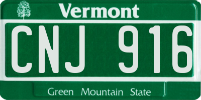 VT license plate CNJ916