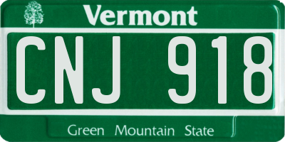 VT license plate CNJ918