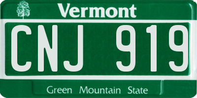 VT license plate CNJ919