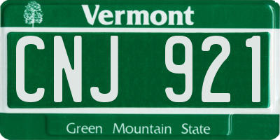 VT license plate CNJ921