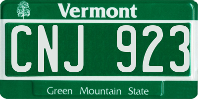 VT license plate CNJ923