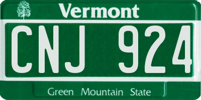 VT license plate CNJ924