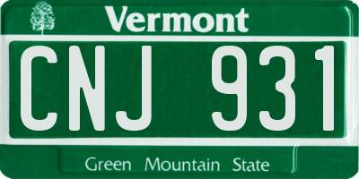 VT license plate CNJ931
