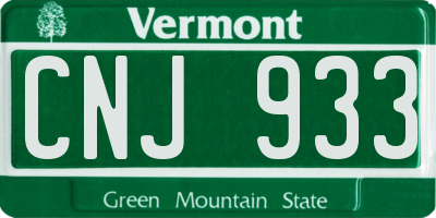 VT license plate CNJ933