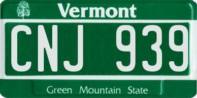 VT license plate CNJ939