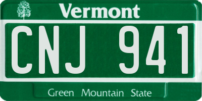 VT license plate CNJ941