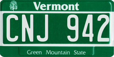 VT license plate CNJ942