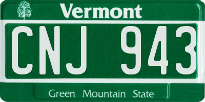 VT license plate CNJ943