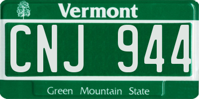 VT license plate CNJ944