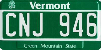 VT license plate CNJ946