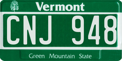 VT license plate CNJ948