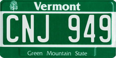 VT license plate CNJ949