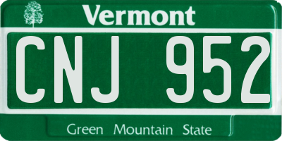 VT license plate CNJ952