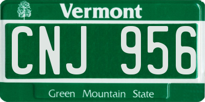 VT license plate CNJ956