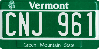 VT license plate CNJ961