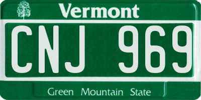 VT license plate CNJ969