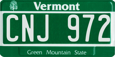 VT license plate CNJ972