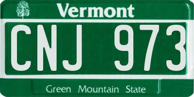 VT license plate CNJ973