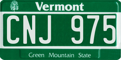 VT license plate CNJ975