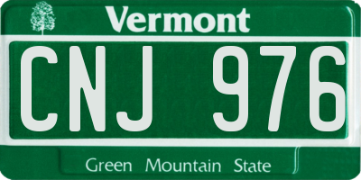 VT license plate CNJ976