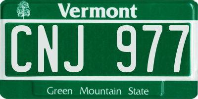 VT license plate CNJ977