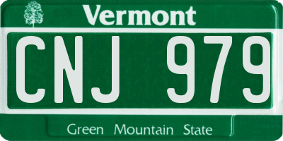 VT license plate CNJ979