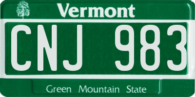 VT license plate CNJ983