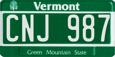 VT license plate CNJ987