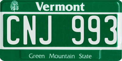 VT license plate CNJ993