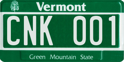 VT license plate CNK001