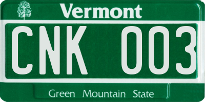 VT license plate CNK003