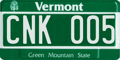 VT license plate CNK005