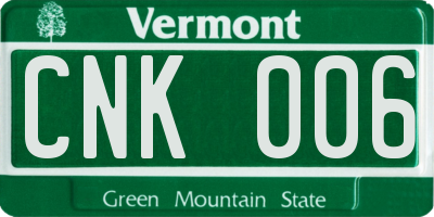 VT license plate CNK006