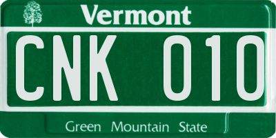 VT license plate CNK010