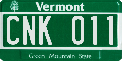 VT license plate CNK011
