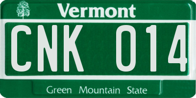 VT license plate CNK014
