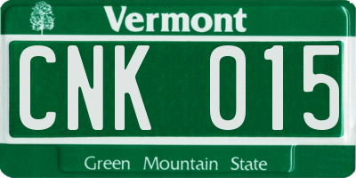 VT license plate CNK015