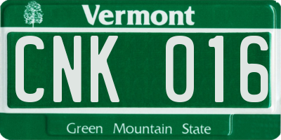 VT license plate CNK016