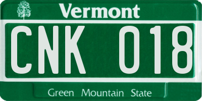VT license plate CNK018