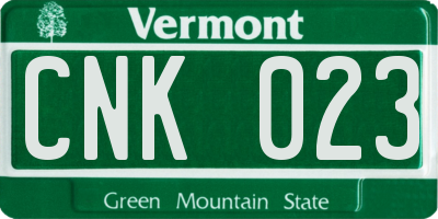 VT license plate CNK023