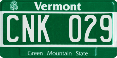 VT license plate CNK029